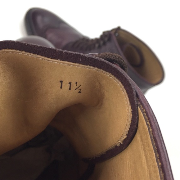 Jack Erwin Wingtip Boots, Burgundy Brown Leather - Picture 5 of 8